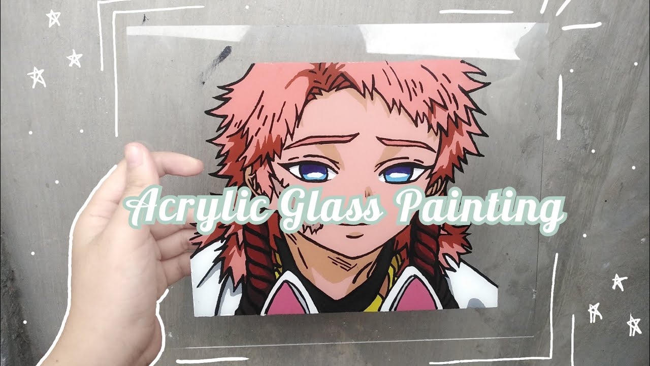 Acrylic Glass Painting | Sabito | Demon Slayer 🌼🎨
