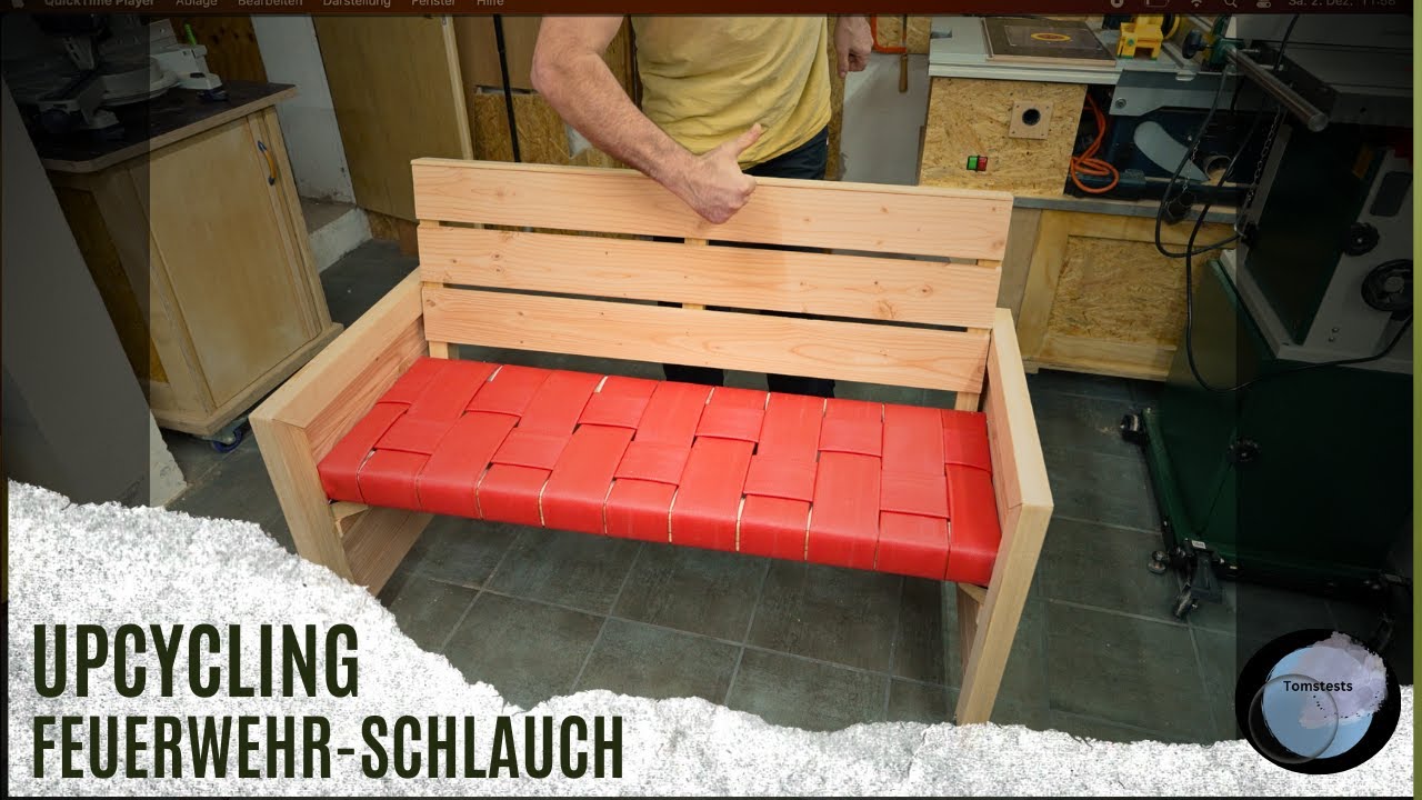 Meine Hobbywerkstatt - Upcycling DIY Feuerwehrschlauch - Bank