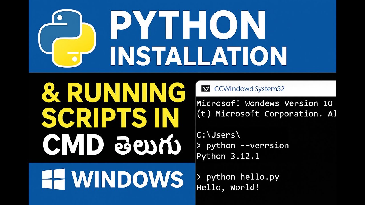 Install Python on Windows & Run Scripts in CMD in Telugu