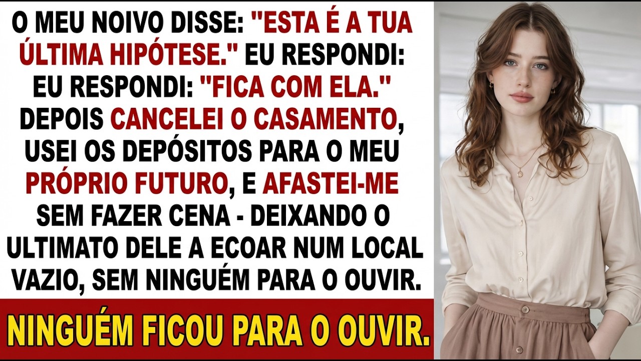 Meu noivo: “É sua última chance.” Eu: “Pode ficar.” Então…