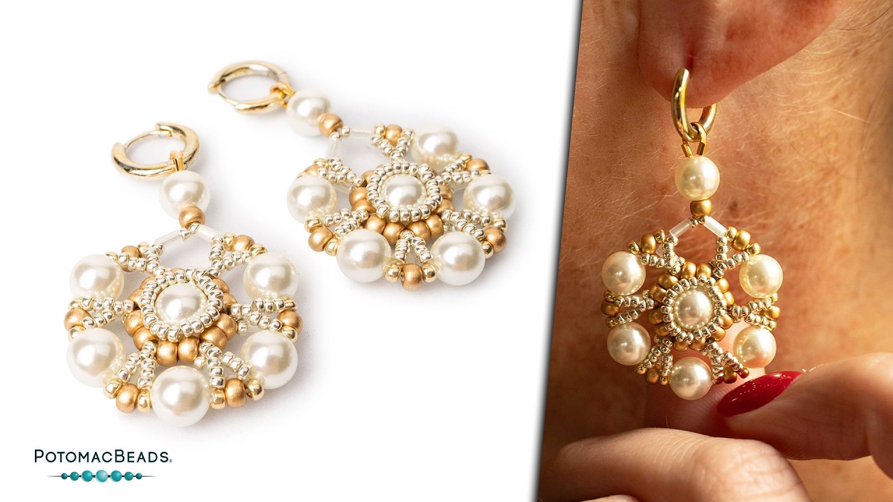Bespoke Pearl Earrings - DIY Jewelry Making Tutorial by PotomacBeads