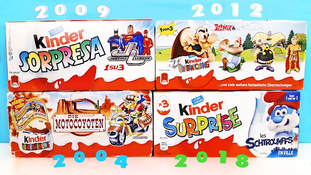 Мотокойоты, Лига справедливости, Смурфики! Раритетные Киндер Сюрпризы Kinder Surprise unboxing