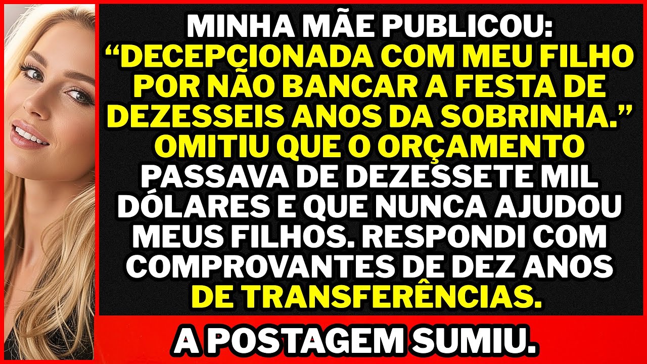 Minha mãe postou: “Decepcionada com meu filho por negar a festa” — ela não previa o fim!!