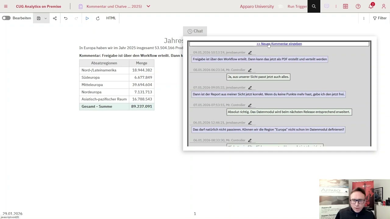 Cognos Analytics Tipp: Kommentierung von Kennzahlen direkt in einem Bericht