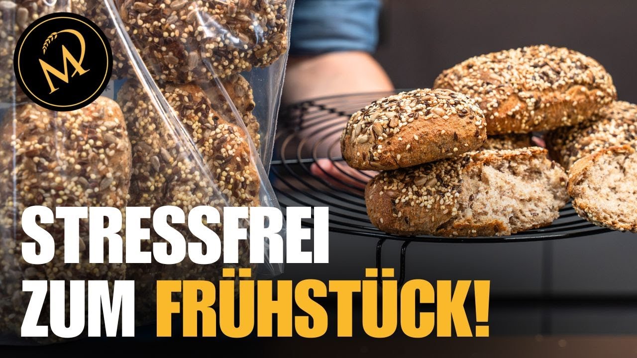 Nie wieder Aufbackbrötchen kaufen! Gesunde Vollkornbrötchen selbst machen & einfrieren | Grundrezept