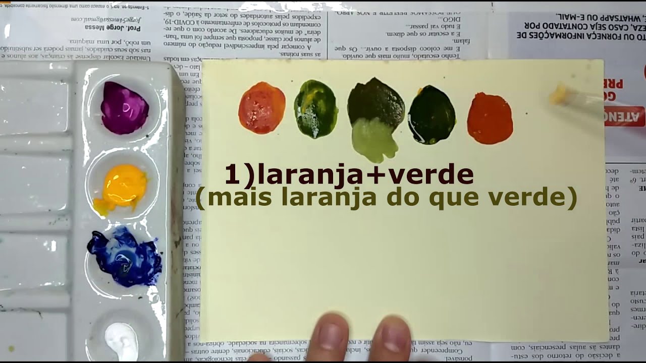 Obtendo as cores terciárias misturando duas secundárias