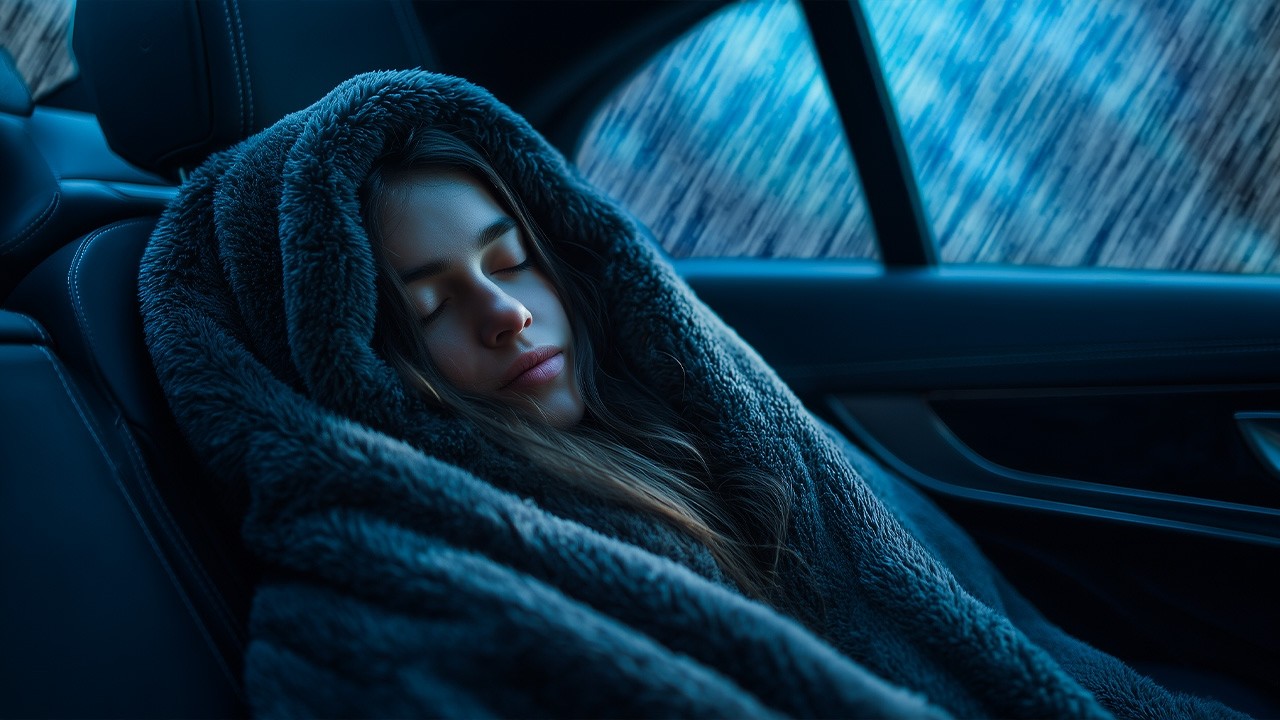 Rain on a Car Roof for Sleeping 24/7, Deep Sleep with Heavy Rain & Thunder on Car at Night