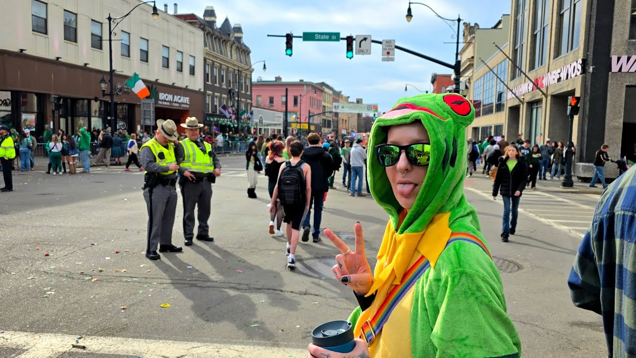 Parade Day 2026 in Binghamton, NY ☘️🐸✌🏻 #BinghamtonNY #ParadeDay #UpstateNewYork 
