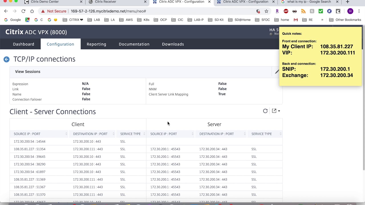 Citrix NetScaler   Mapping both sides of a proxy connection in GUI