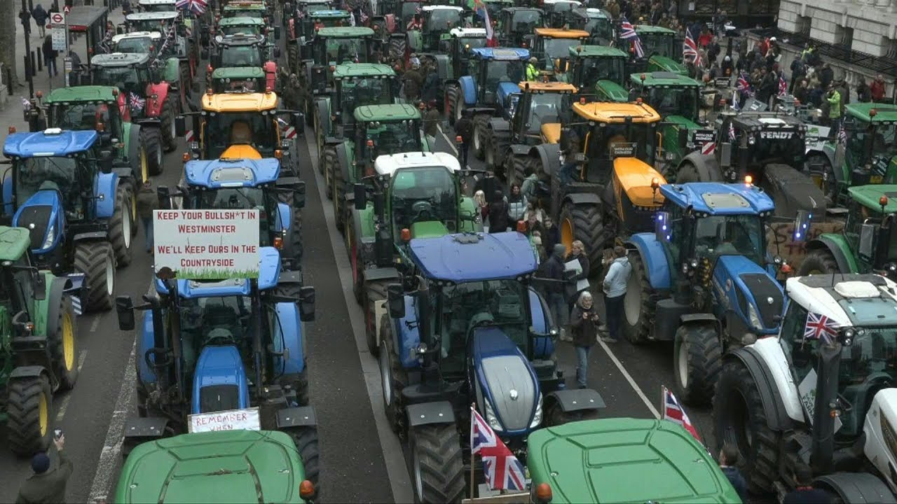 Tractors descend on London's Whitehall as farmers protest new tax | AFP