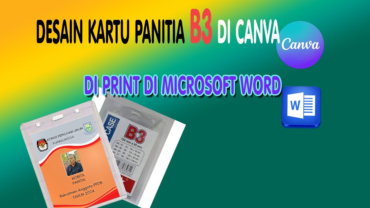 untuk PEMULA - NDESAIN KARTU PANITIA  DI CANVA | NGEPRINT DI OFFICE....SIMPLE