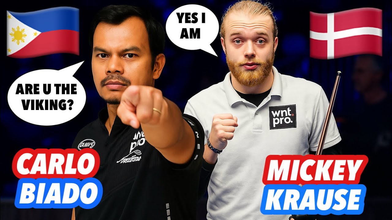 CARLO BIADO THE 2025 WORLD POOL CHAMPION FACING THE VIKING OF DENMARK MICKEY KRAUSE | EPIC BATTLE