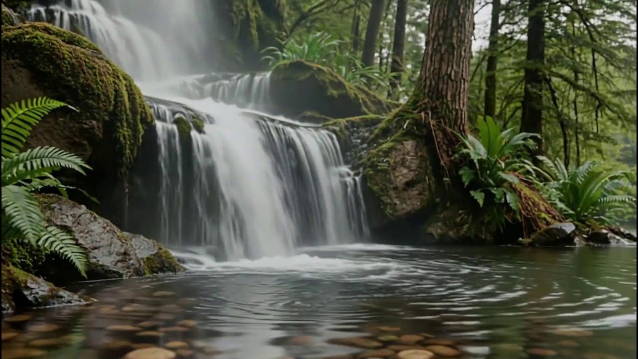 Peaceful Water Stream with Morning Birds Nature Sounds for Meditation