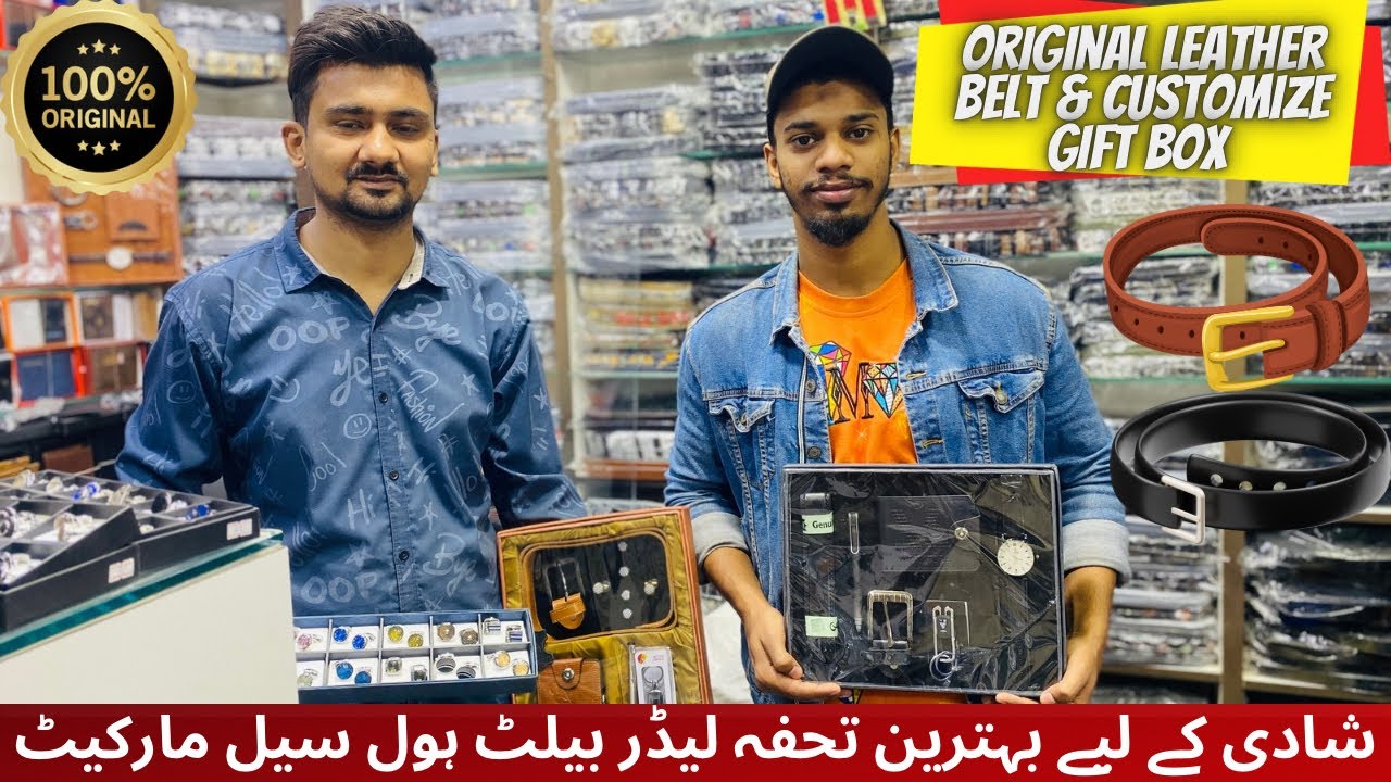 🔥Pure leather Wallet & belts wholesale in karachi customised gift box for wedding belts & wallet