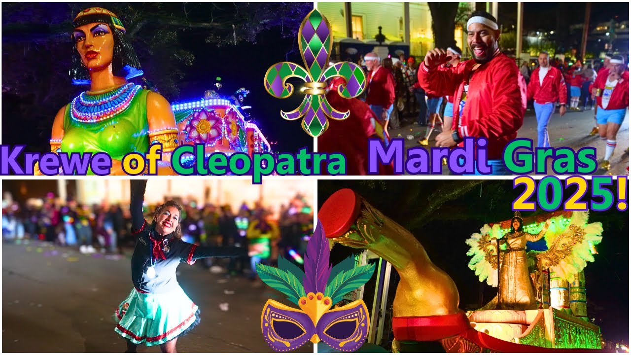Krewe of Cleopatra Parade! New Orleans Mardi Gras 2025! A Feast For YOUR EYES!💜💚💛NO GAPS! NO WAITING