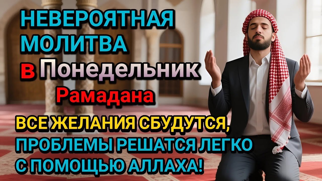 Невероятная молитва в Понедельник в месяце Рамадана! Все желания сбудутся, и проблемы исчезнут