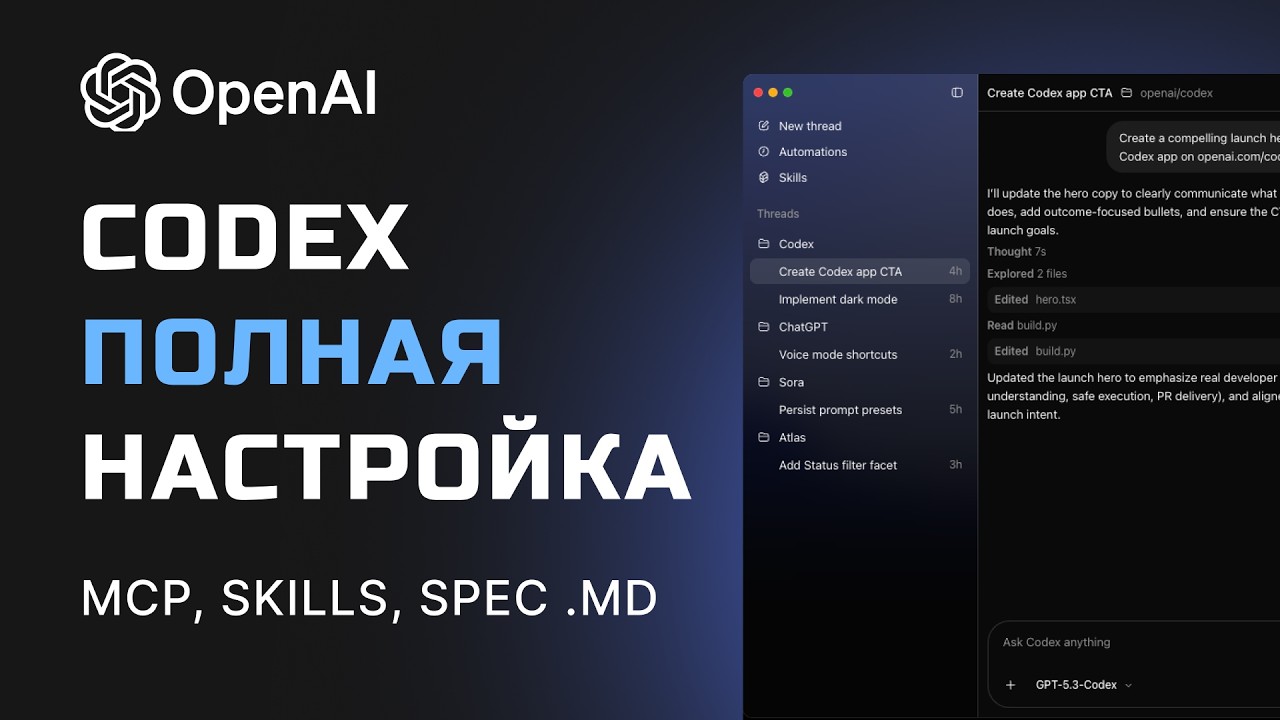 ПОЛНЫЙ ГАЙД Codex от OpenAI! MCP + Skills + ТЗ. ВСЁ что нужно знать