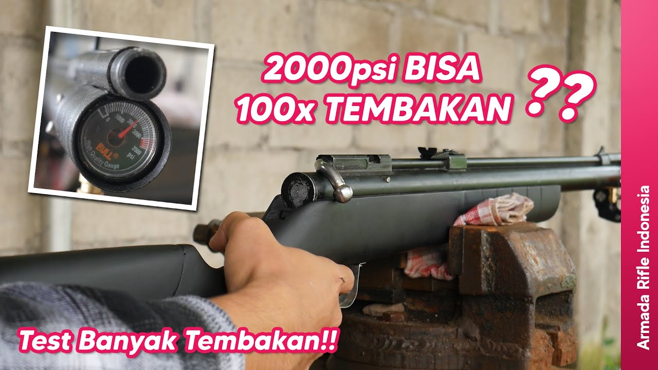 TEST BANYAK TEMBAKAN PCP 800RIBUAN!! BISA 100 KALI TEMBAKAN DI ANGIN 2000PSI??