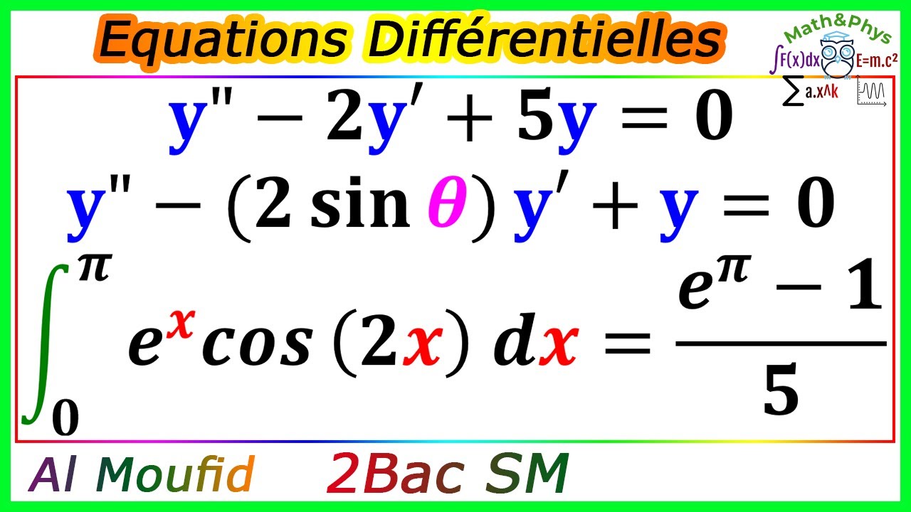 Équations Différentielles - Fonction Primitive - 2 Bac SM - [Exercice 1]
