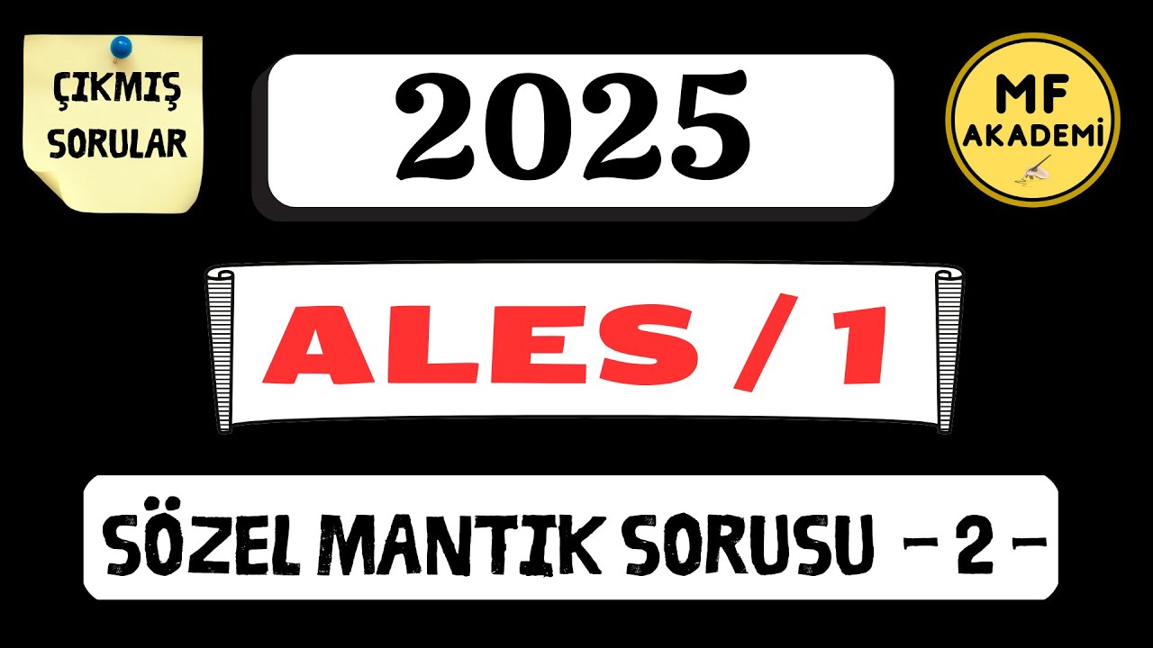 2025 ALES 1 SÖZEL MANTIK SORULARI 2 | ALES SÖZEL MANTIK | ÇIKMIŞ SORULAR