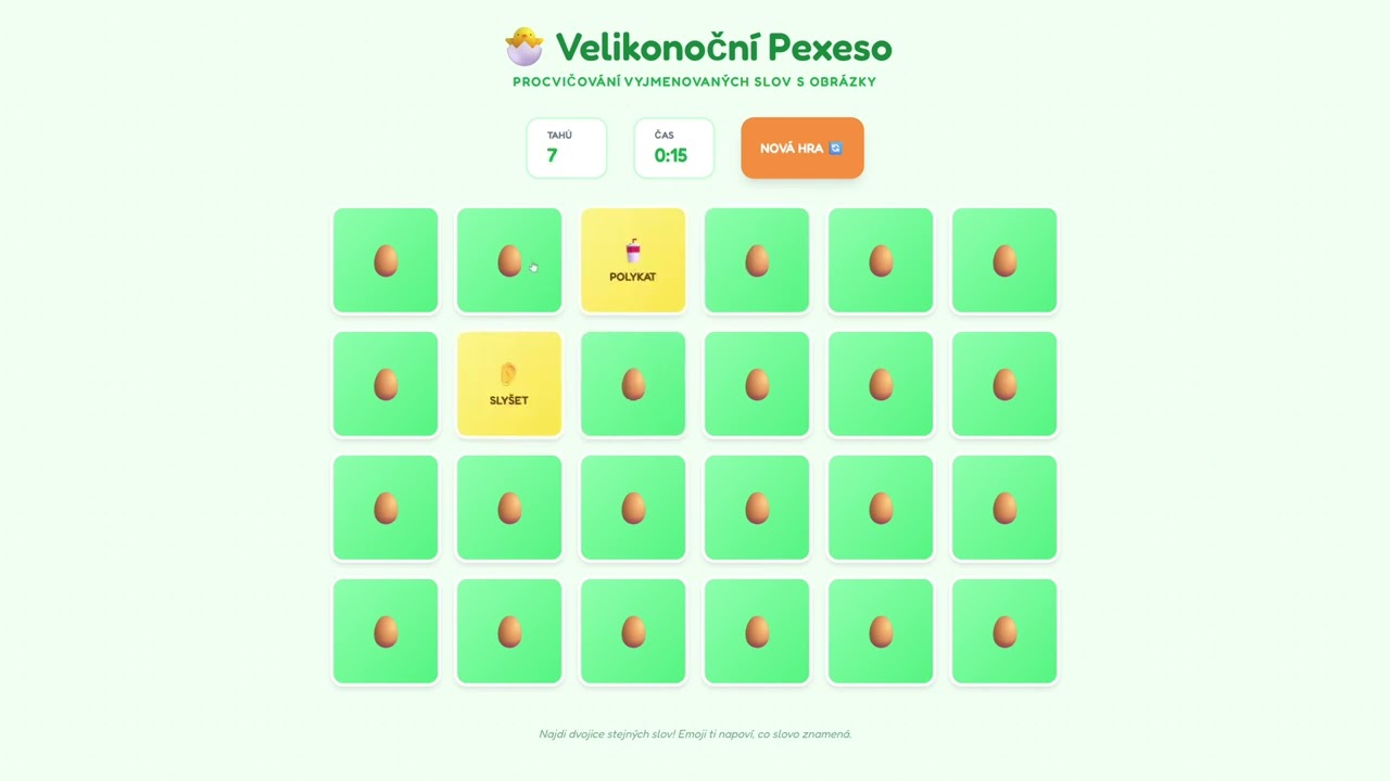 Velikonoční Pexeso  Vyjmenovaná Slova