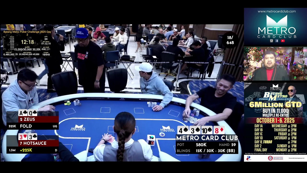 Metro Card Club 2025 - BMPC 6 Million Guaranteed Tournament Day 2 Featured Table