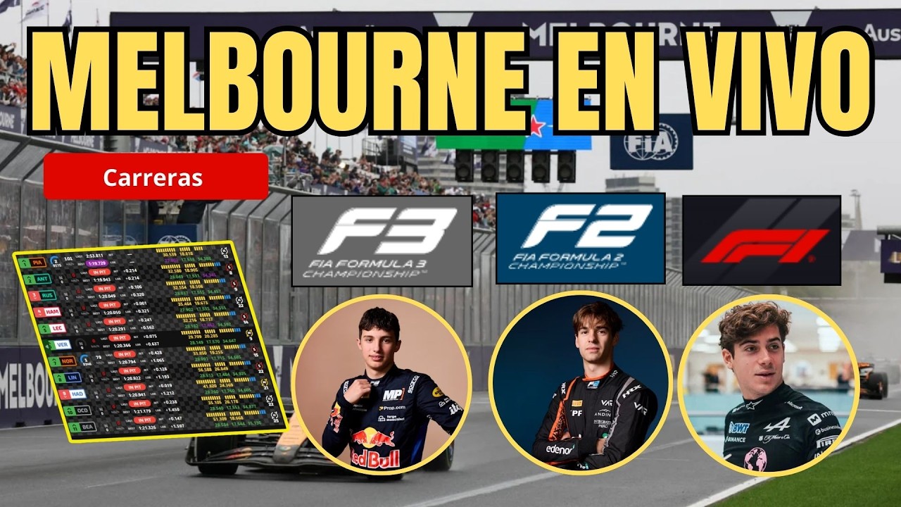 EN VIVO F1, F2 y F3 | CARRERAS  COLAPINTO, VARRONE, COLNAGHI AUSTRALIA 2026