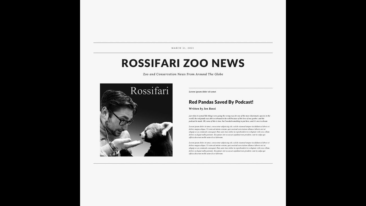 Rossifari Zoo News 09/16/22 - International Red Panda Day Edition!