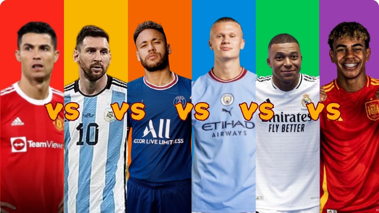 Comparison: Cristiano Ronaldo vs Lionel Messi vs Neymar vs Haaland vs Mbappe vs yamald