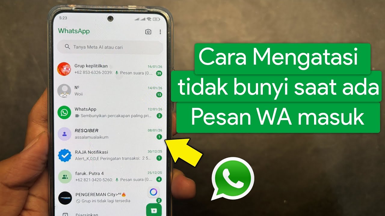Cara Mengatasi Notifikasi WhatsApp yang tidak Berbunyi di Hp