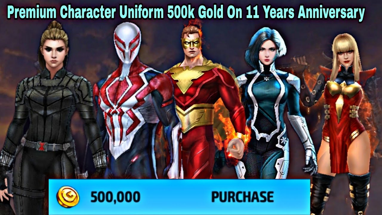 Премиальная униформа персонажа, 500 000 золота, в честь 11-летия Marvel Future Fight