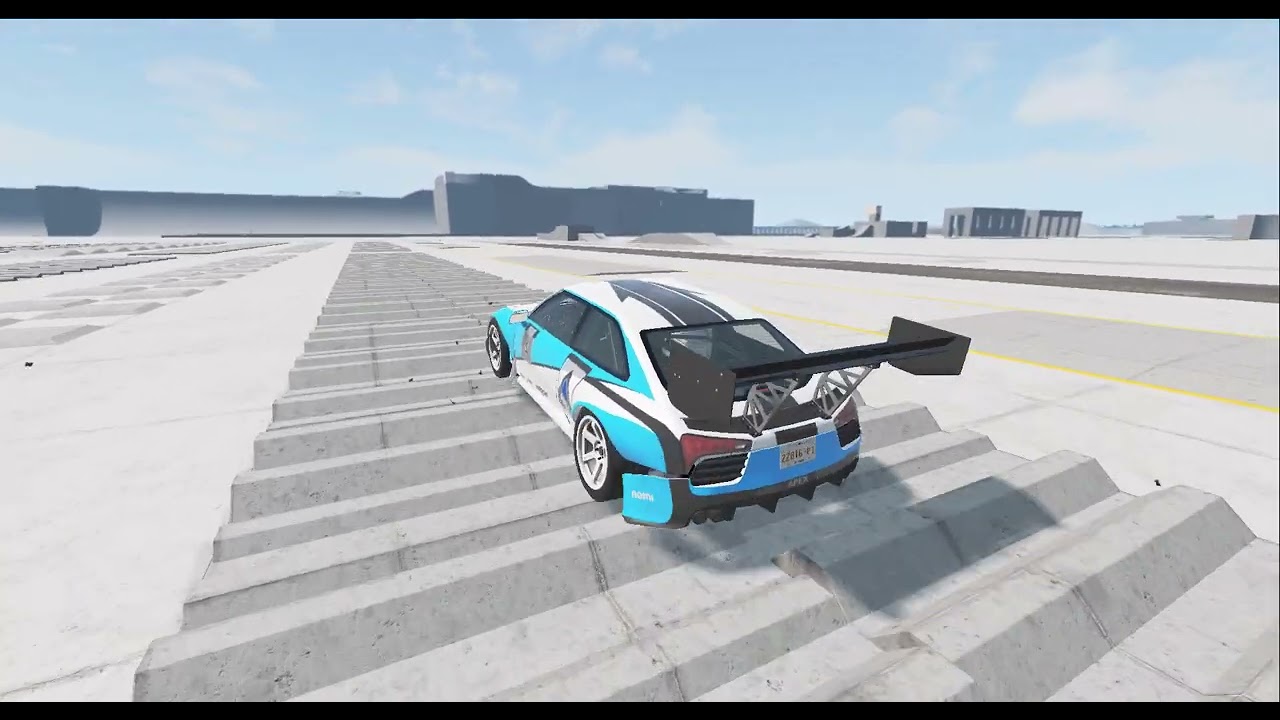 Driving  test cars on the obstacle road