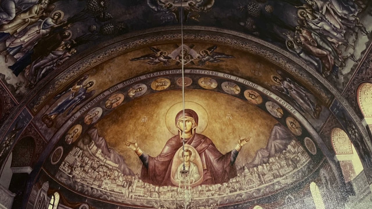 Yiannis Karoussos' frescoes at the St. Andrew Cathedral in Patras, Greece
