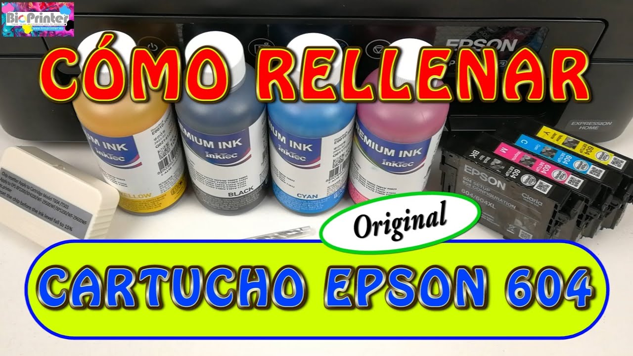 RELLENAR CARTUCHOS EPSON 604 ORIGINALES . LLENADO DE TINTA Y RESET CHIP. ACTUALIZADO 2025.
