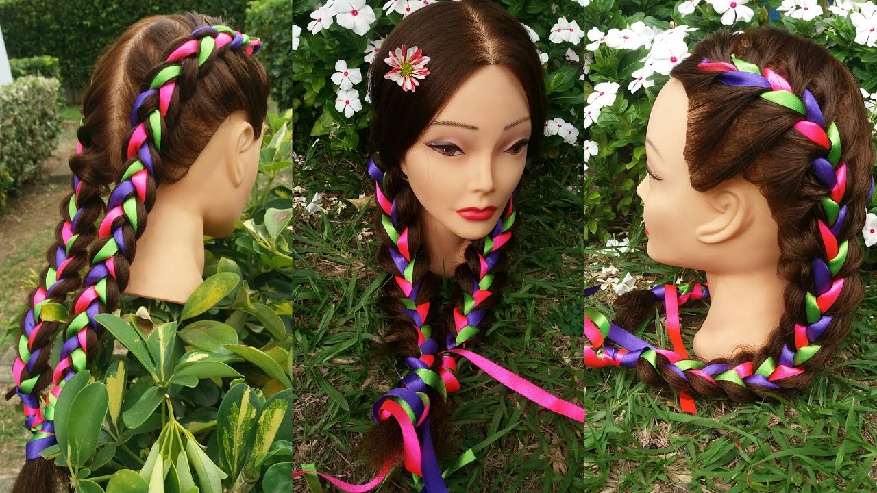 Trenzas Holandesas de Raíz con Cintas 🌷Dutch braids 🌸Belleza sin Limites 🌟