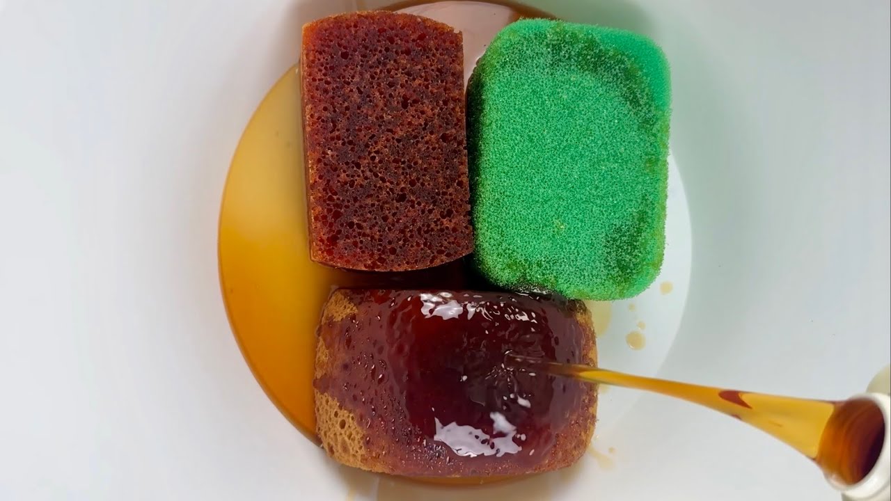 Hexol Pine Cleaner 🌲 ASMR SPONGE SQUEEZING IN PINE OIL CLEANER 🧽 🫧 