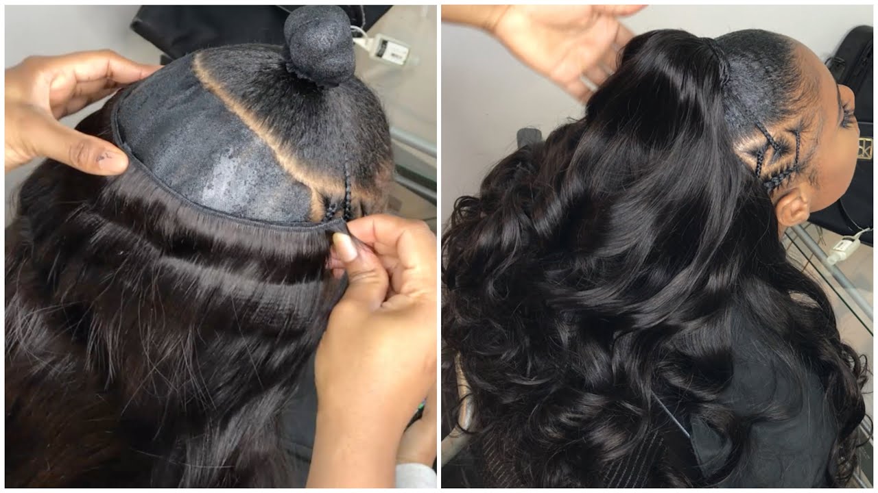 Very Detailed Half up half down Quick weave on natural hair, No leave out! | Mayvenn hair