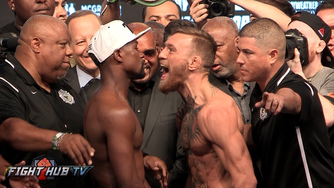 CRAZY!! FLOYD MAYWEATHER VS. CONOR MCGREGOR FULL FACE OFF VIDEO!