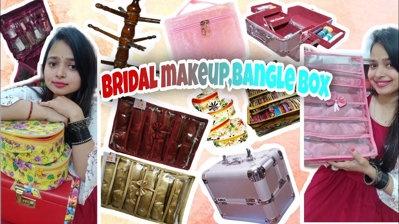 Online makeup,Bangle and jewellery box for bride #Banglecollection#onlinebangles#makeupbox#jewellery