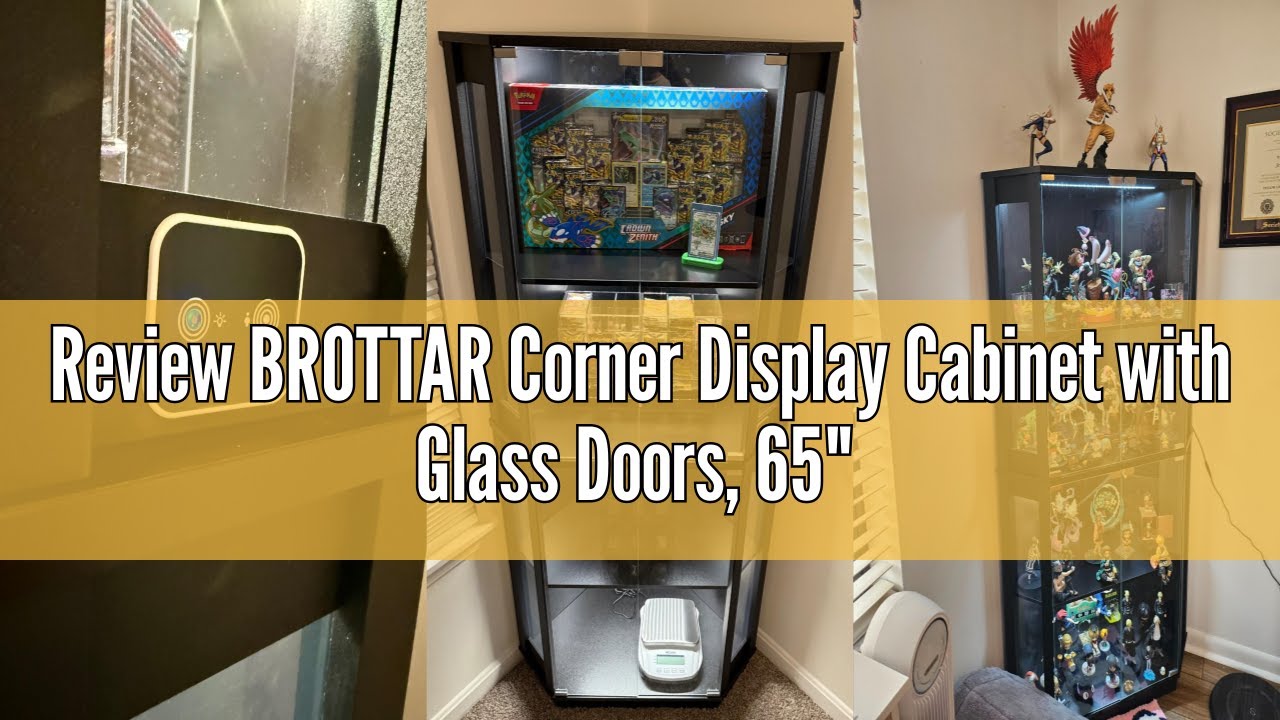 Review BROTTAR Corner Display Cabinet with Glass Doors, 65