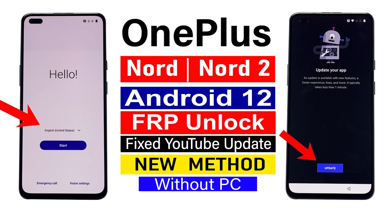 OnePlus Nord/ Nord 2 : FRP BYPASS YouTube Update problem 100% Fix  - LATEST UPDATE (without pc)