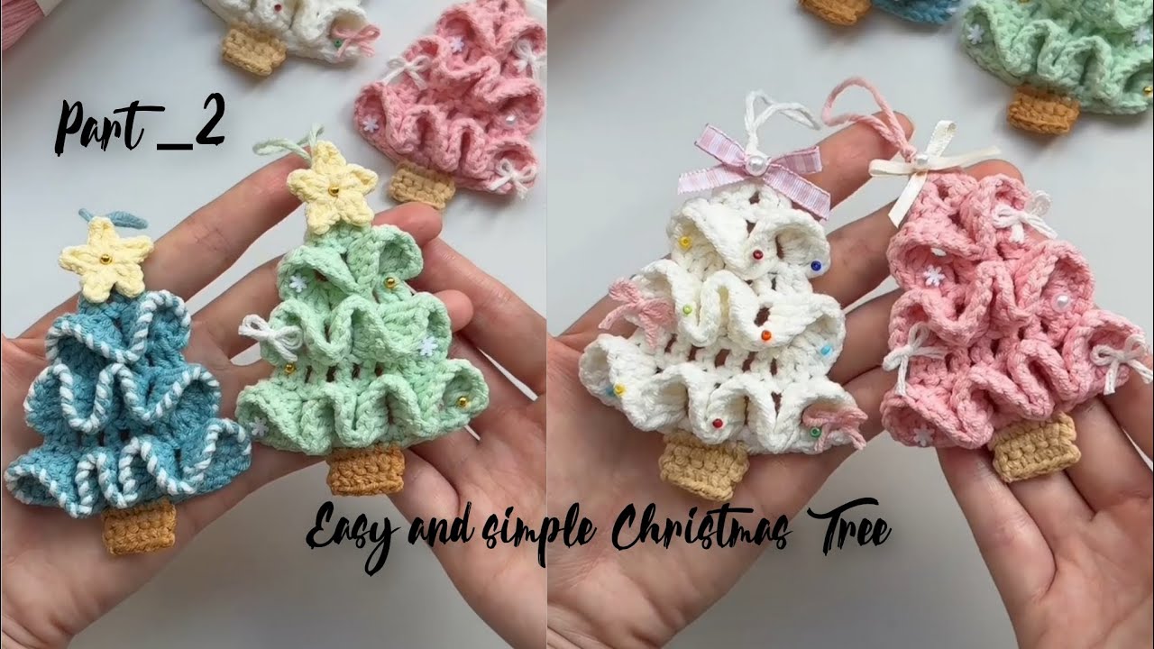 How to Crochet a Christmas Tree Keychain//for Beginner Friendly ( part 2 ) #step by step ❤️