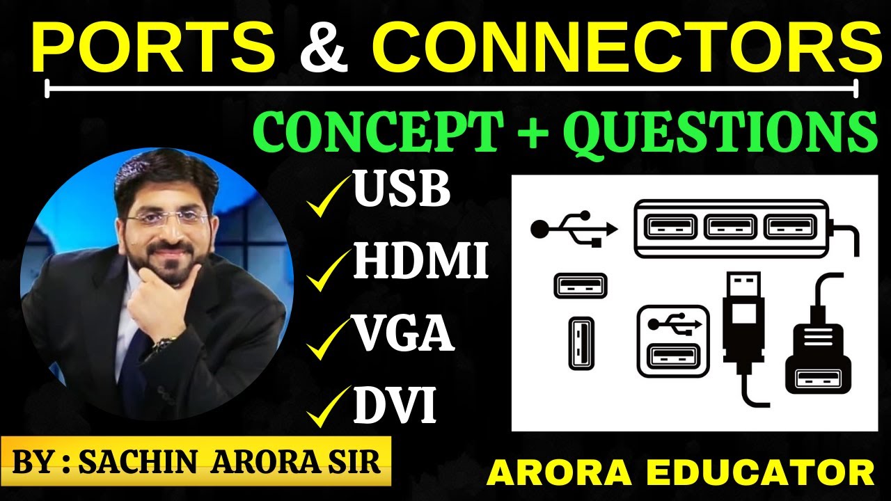 Computer Ports and Connectors on Front and Back side of CPU Uses and Functions | Ports Types |