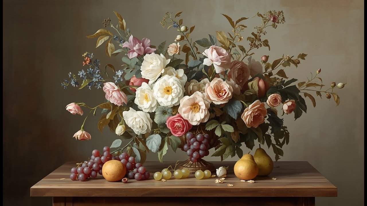 Art Frame TV | Floral Still Life Painting | Light & Calm 1 Hour Loop