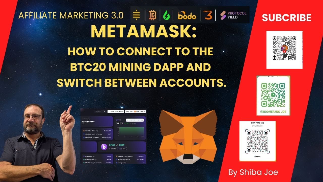 METAMASK: HOW TO CONNECT THE BTC20 MINING DAPP & SWITCH BETWEEN ACCOUNTS.