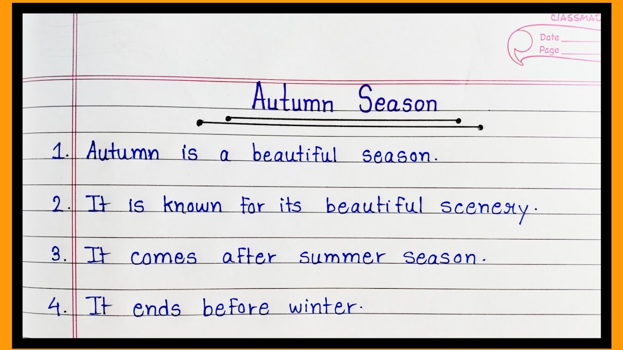 15 Lines Essay On Autumn season In English | Easy And Simple Sentences About Autumn season