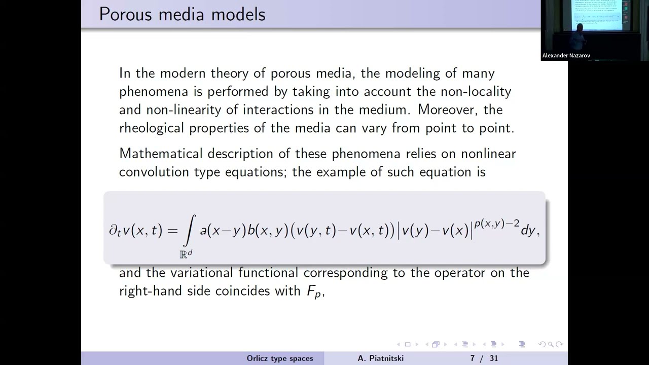 20.10.2025| A. L. Piatnitski| On Orlicz type spaces generated by nonlocal convolution type functi...