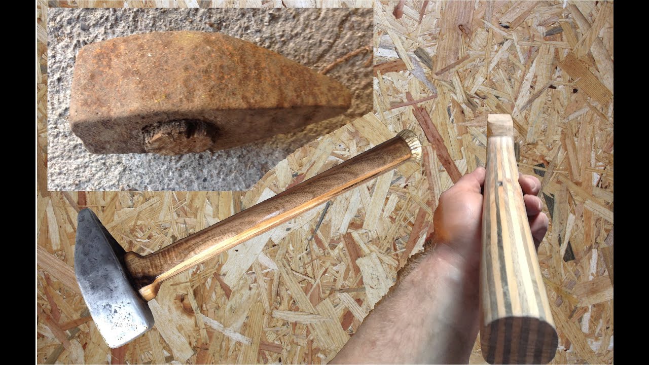 restauro ASCETICO del martello con manico di legno laminato