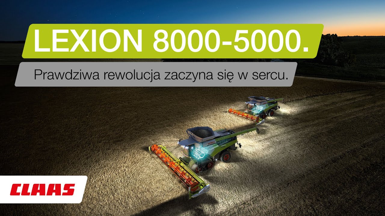 CLAAS LEXION 8000-5000 prezentacja. Prawdziwa rewolucja zaczyna się w sercu.