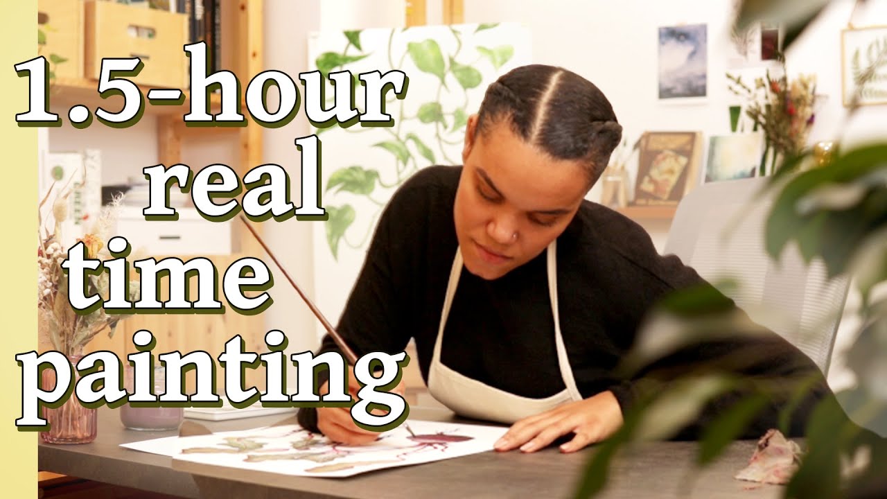 🎨💛 1.5-Hour Chatty Paint // Study With Me · 1-Hour in the Studio · #9